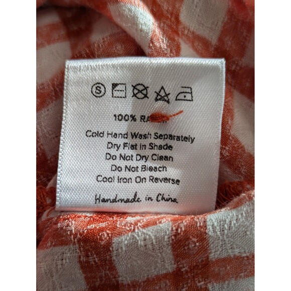 Auguste The Label Orange Gingham Paneled Maxi Dress sz 4 Prairie Cottagecore - Picture 10 of 10